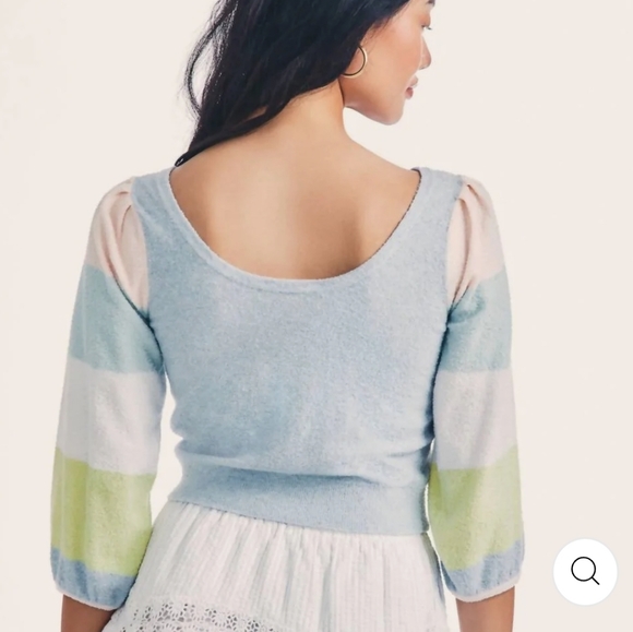 NWT LoveShackFancy Aidyn Crop Cardigan in pastel rainbow size medium - Picture 16 of 17